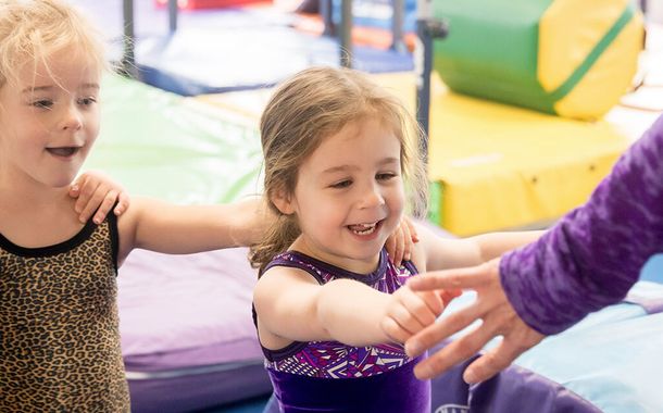 Gymnastics class in progress